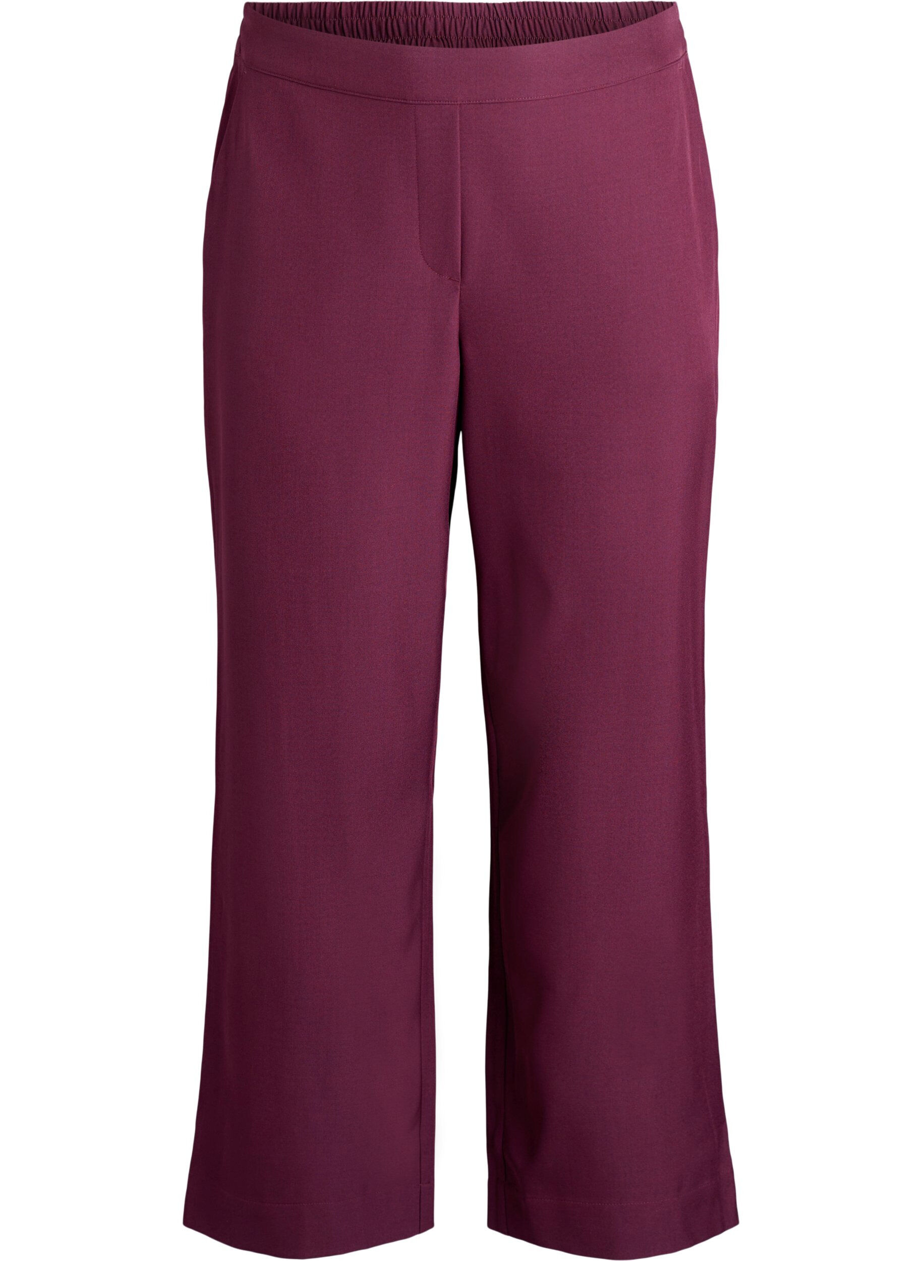 ZizziLosse broek met zakken, Donker Bordeaux, Packshot image number 0