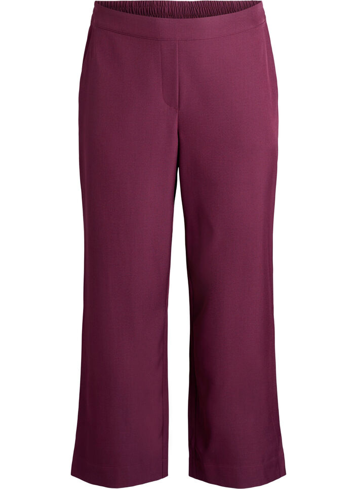 Losse broek met zakken, Donker Bordeaux, Packshot image number 0