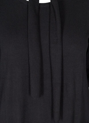 Gebreide jurk met lange mouwen en zakken, Black, Packshot image number 2