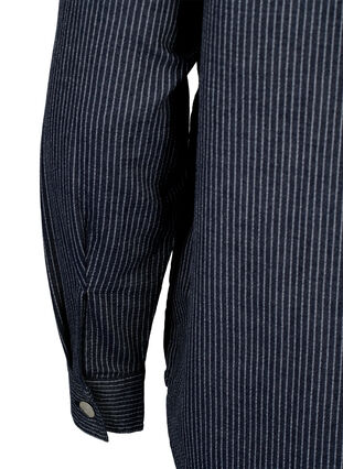 Katoenen overhemd met krijtstreep, Dark Blue Stripe, Packshot image number 3