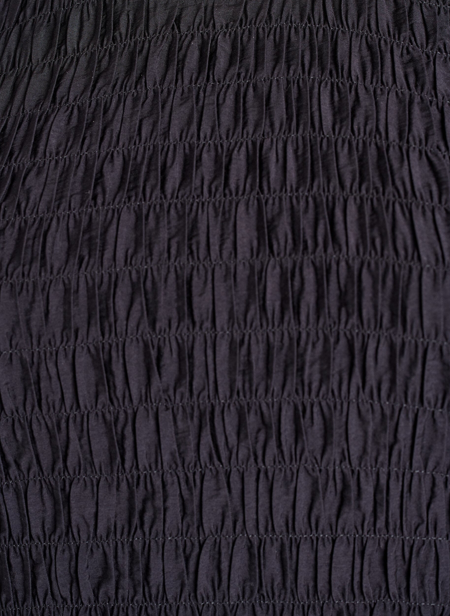 Zizzi Blouse met smock en lange mouwen, Zwart, Packshot image number 2