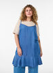 Knielange jurk met bandjes in TENCEL&trade; Lyocell met een denimlook, Blauw, Model image number 3
