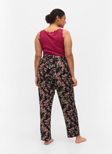 Katoenen pyjama broek , Black Pink Oran Flow, Model image number 0