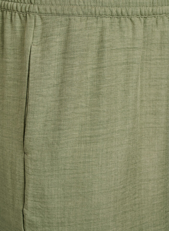Losse broek met elastische tailleband en zakken, Groen, Packshot image number 2