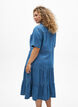 Midi denim jurk met knopen en korte mouwen, Blauw, Model image number 2