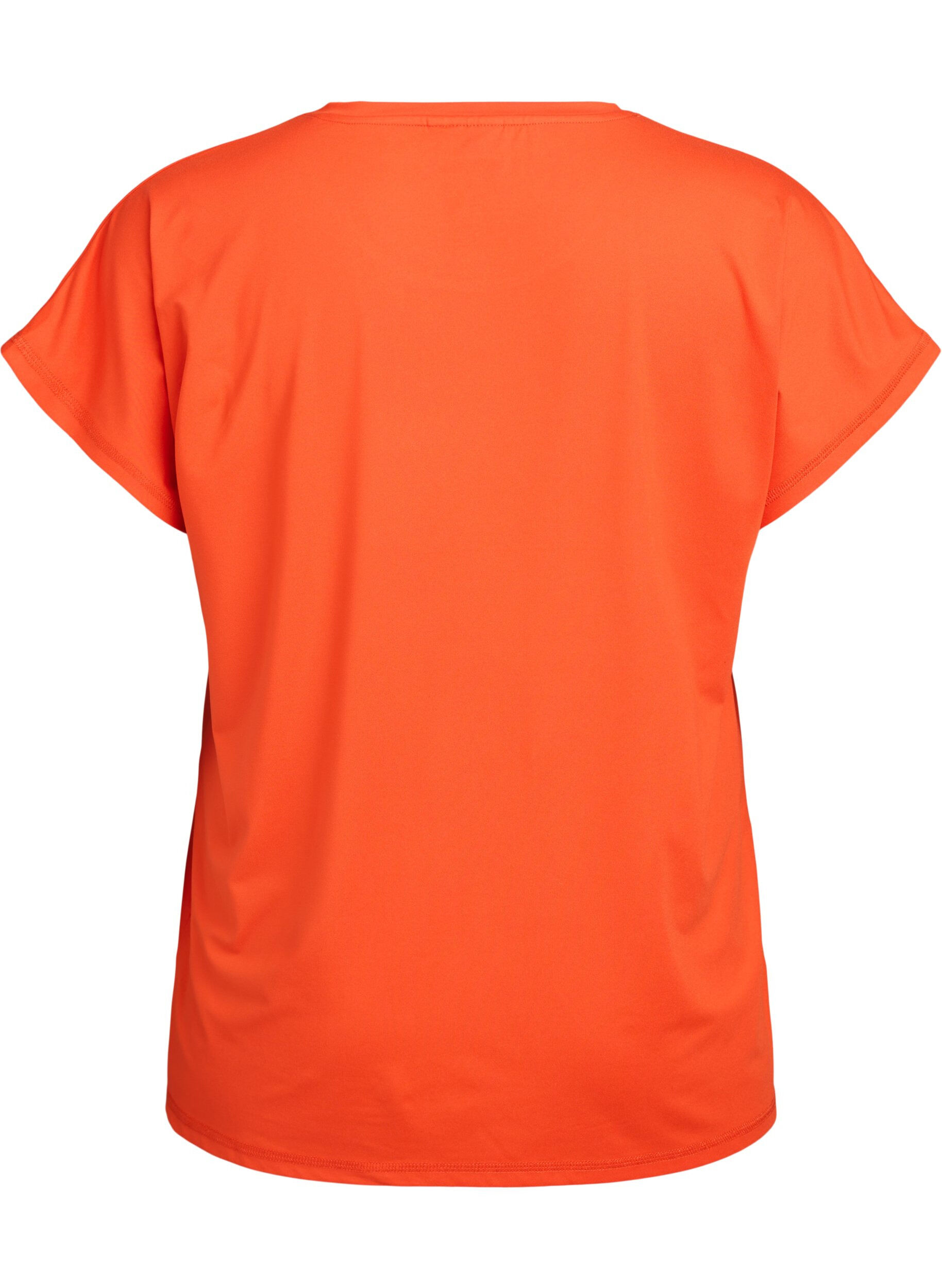 Zizzi Effen gekleurd trainingsshirt, Oranje, Packshot image number 1