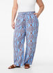 Losse broek in een patroon van katoenen mousseline, Blauw, Model image number 2