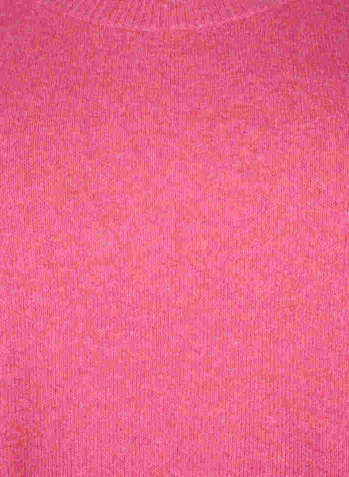Gemêleerde gebreide blouse met knopen, Hot Pink White Mel., Packshot image number 2