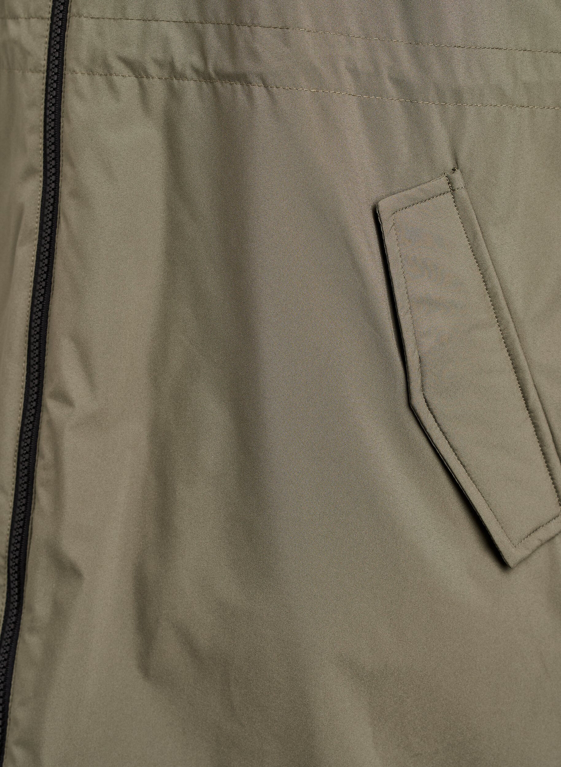 Zizzi Lichtgewicht gewatteerde parka met een capuchon, Groen, Packshot image number 3