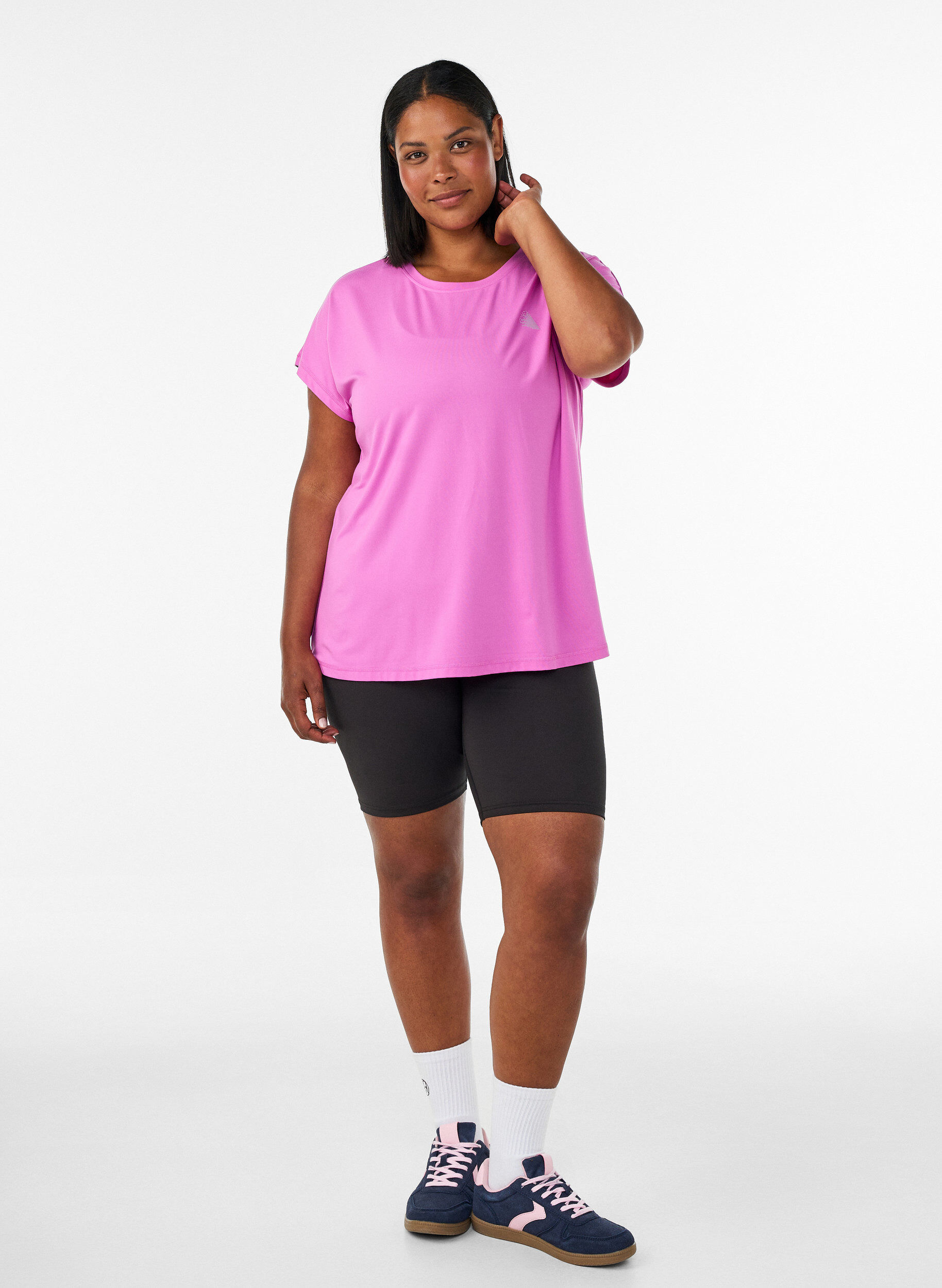 ZizziEffen gekleurd trainingsshirt, Paars, Model image number 1