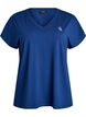 Losvallend sport T-shirt met V-hals, Blauw, Packshot image number 0