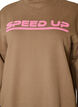 Sweatshirt met hoge hals en sportief motief op de voorkant, Bruin, Packshot image number 2
