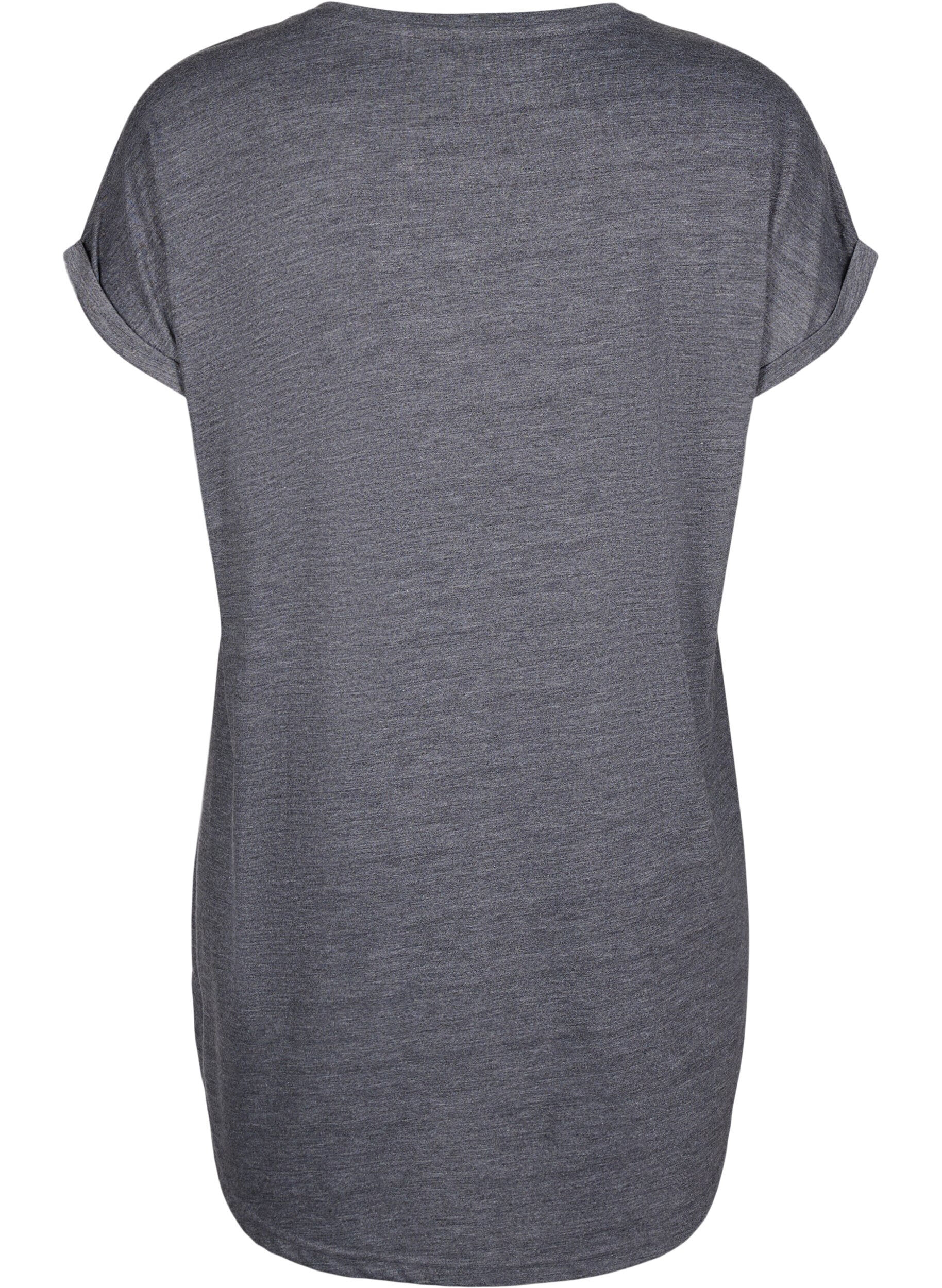 Zizzi Nachtjapon met korte mouwen en tekstopdruk, , Packshot image number 1