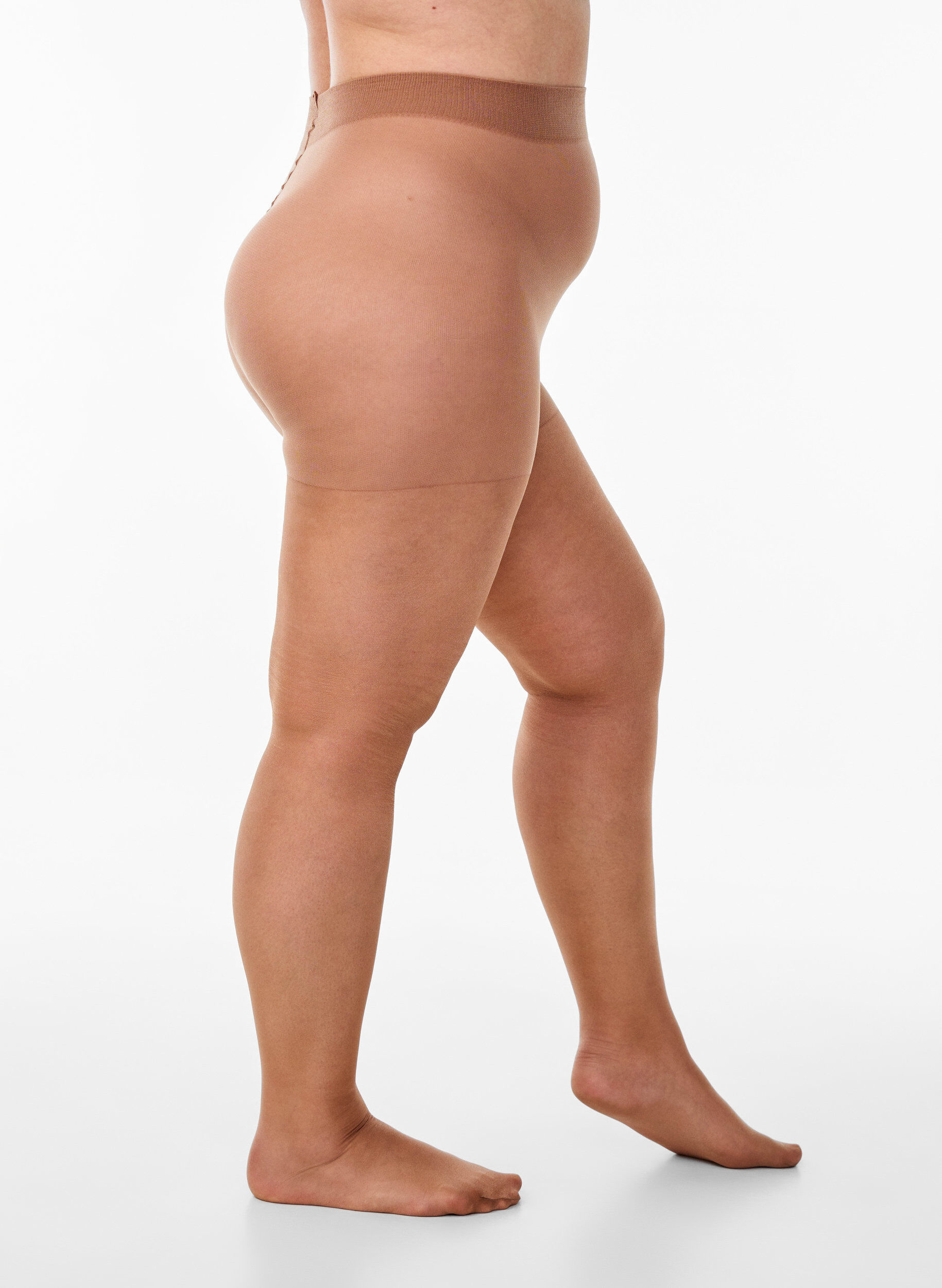 Zizzi Glanzende 30 denier zonbruine panties, Beige, Packshot image number 0