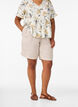Shorts met hoge taille in linnen en viscose, Beige, Model image number 3