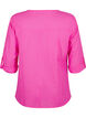Katoenen blouse met een V-hals, Roze, Packshot image number 1