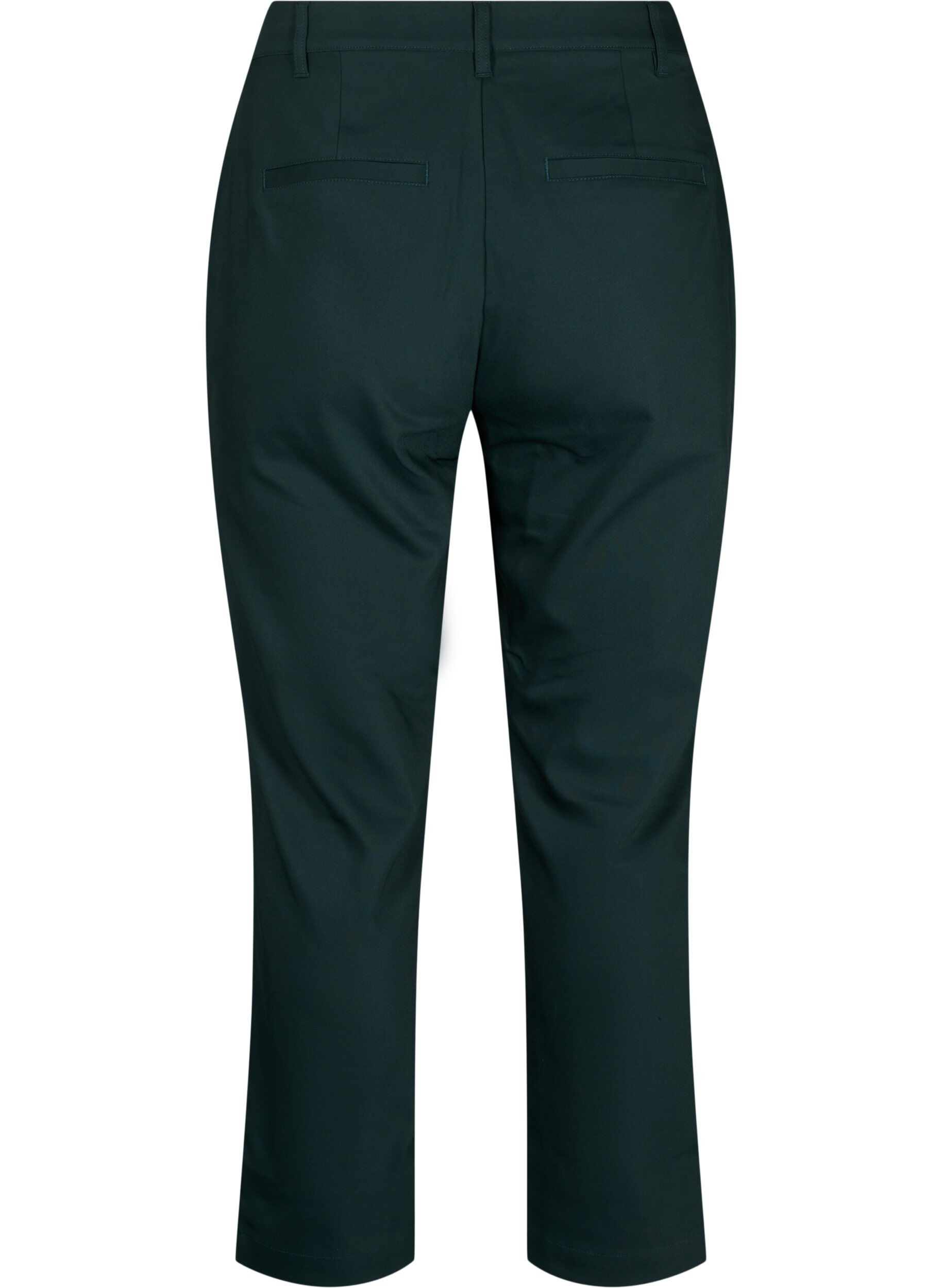 Zizzi Broek met hoge taille en rechte pijpen, Groen, Packshot image number 1