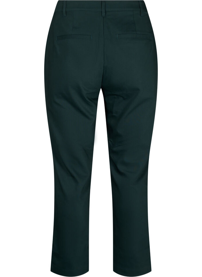 Broek met hoge taille en rechte pijpen, Groen, Packshot image number 1
