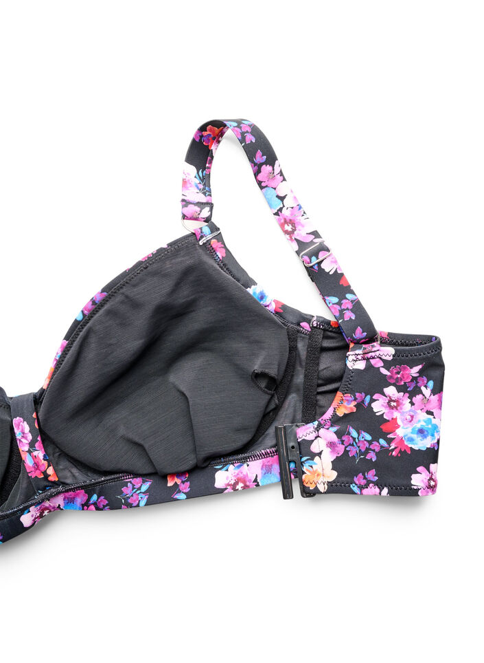 Bikinitop met beugel en patroon, Paars, Packshot image number 3