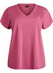 Losvallend sport T-shirt met V-hals, Rood, Packshot image number 0