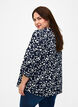 Katoenen blouse met 3/4 mouwen en print, Navy Blazer Leaf, Model image number 1