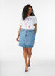 Dit T-shirt van biologisch katoen met strandprint, Wit, Model image number 1