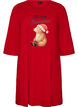 Nachthemd in biologisch katoen met kerstmotief, Rood, Packshot image number 0