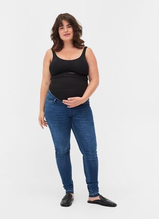 Zwangerschapsjeans Amy, Blue denim, Model image number 0