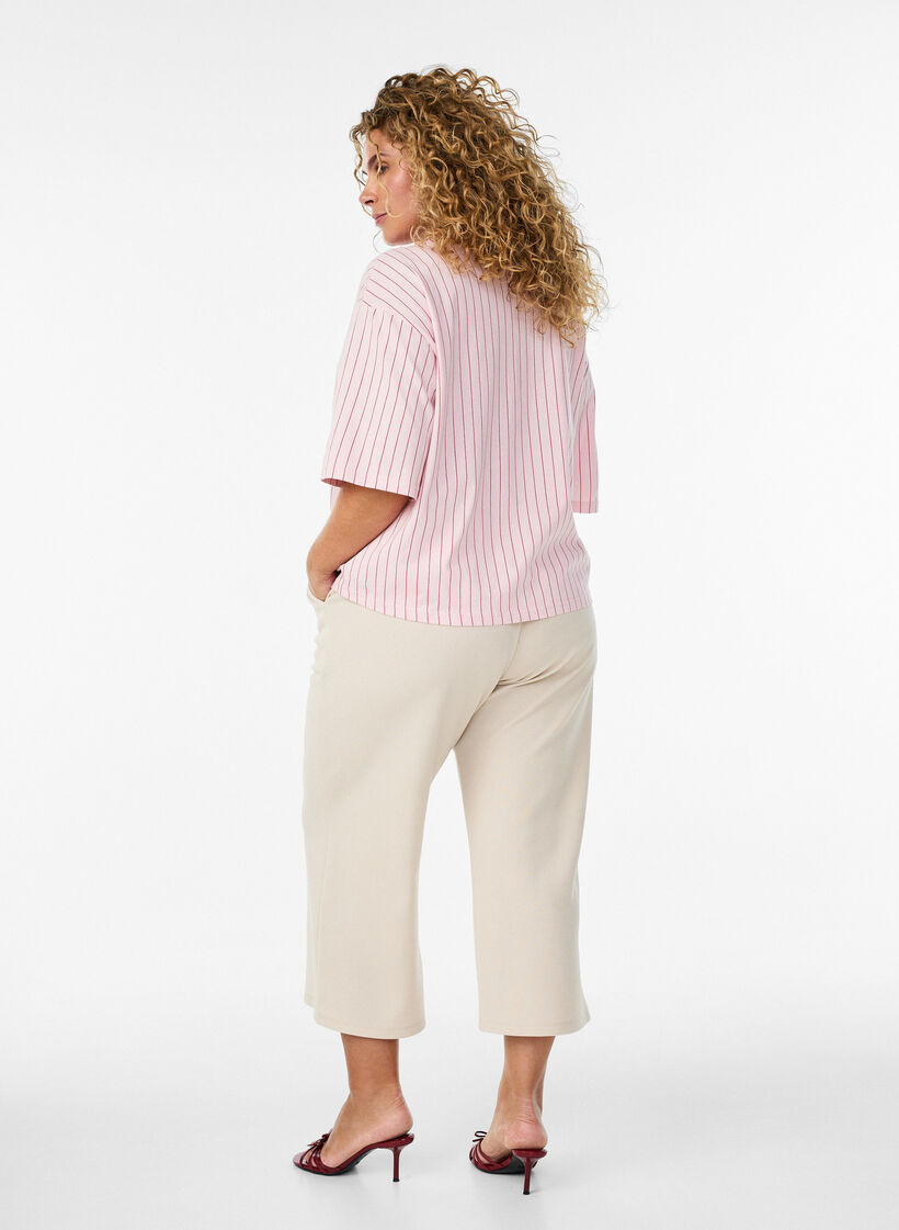 Losse broek met 7/8 lengte, Beige, Model image number 1