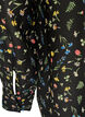 Blouse met all-overprint en korte knoopsluiting, Zwart, Packshot image number 3