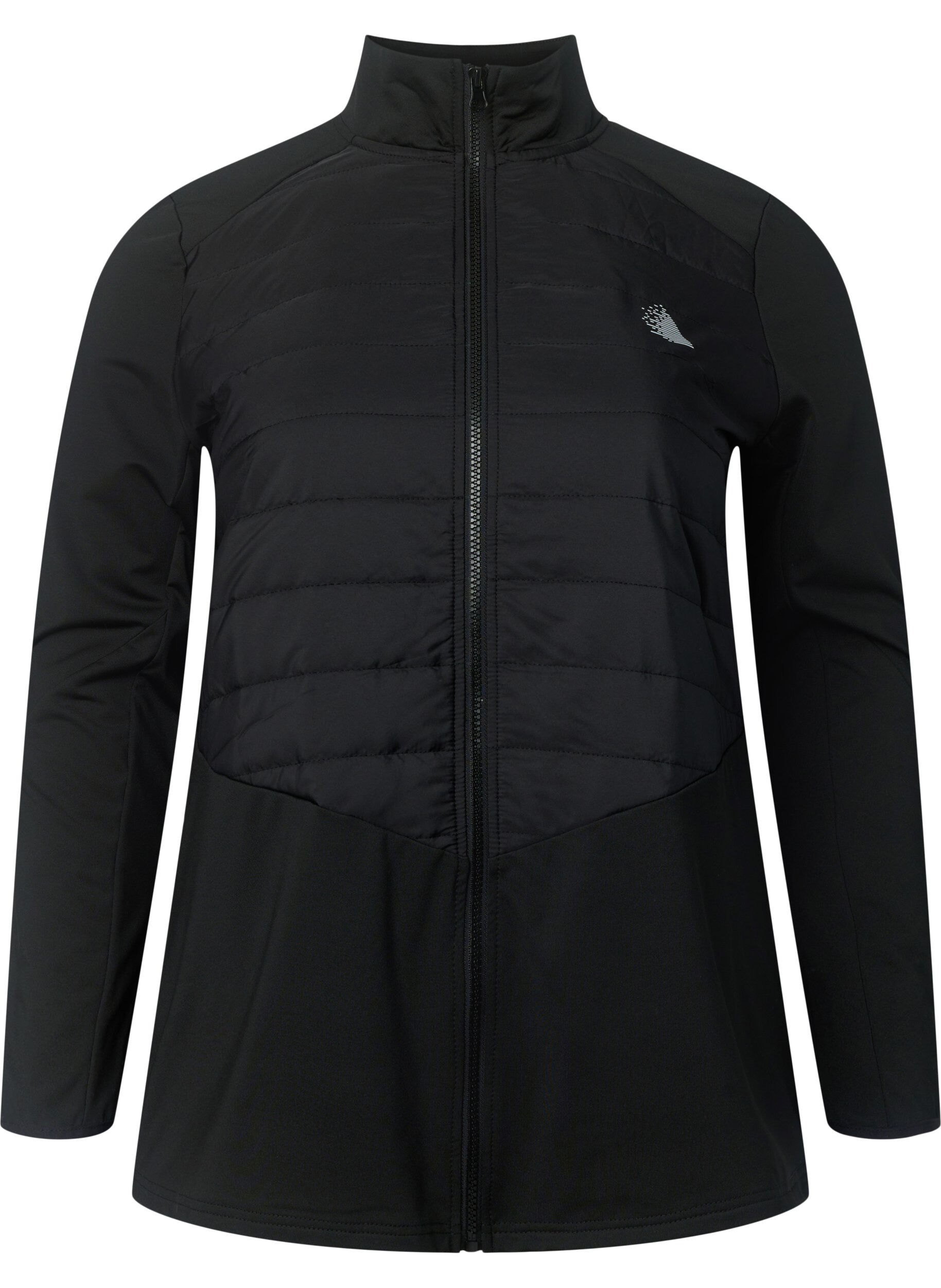 Zizzi Sportief vest met quilt en rits, Black, Packshot image number 0