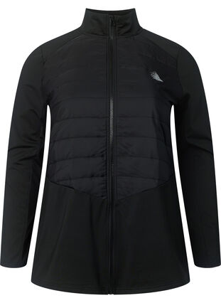 Sportief vest met quilt en rits, Black, Packshot image number 0