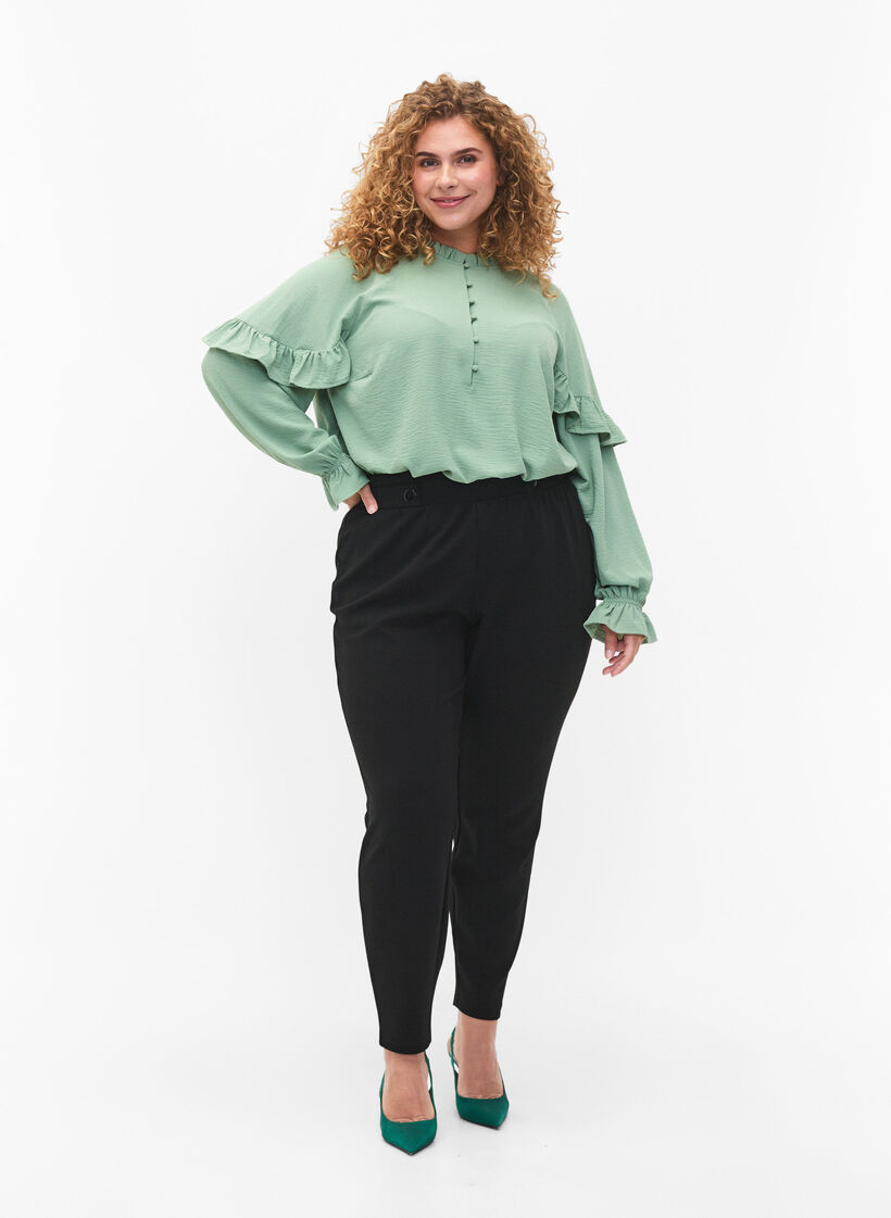 Blouse met ruches en knopen, Green Bay, Model image number 2