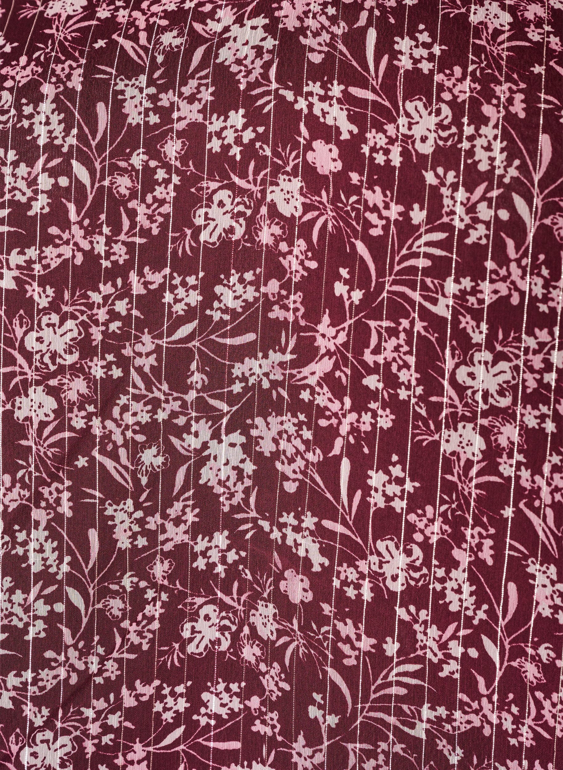 ZizziBlouse met bloemenprint en glitterdraad, Rood, Packshot image number 2