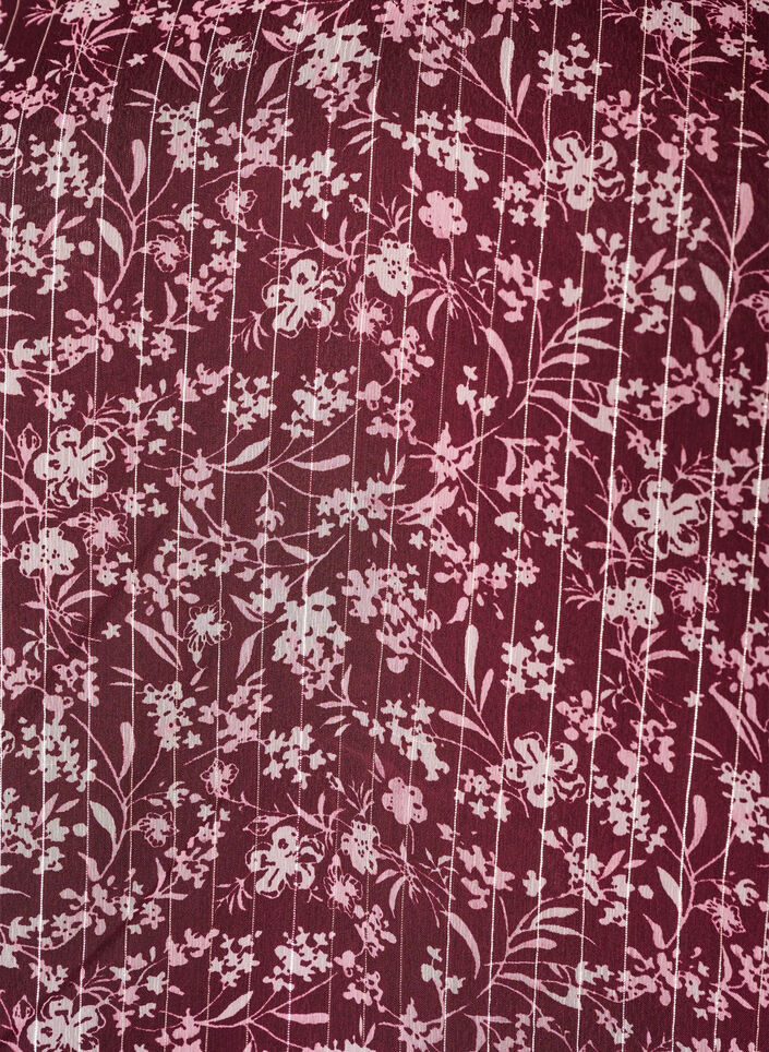 Blouse met bloemenprint en glitterdraad, Rood, Packshot image number 2