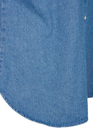 Gebloemd denim overhemd met borstzak, Light Blue Denim, Packshot image number 3