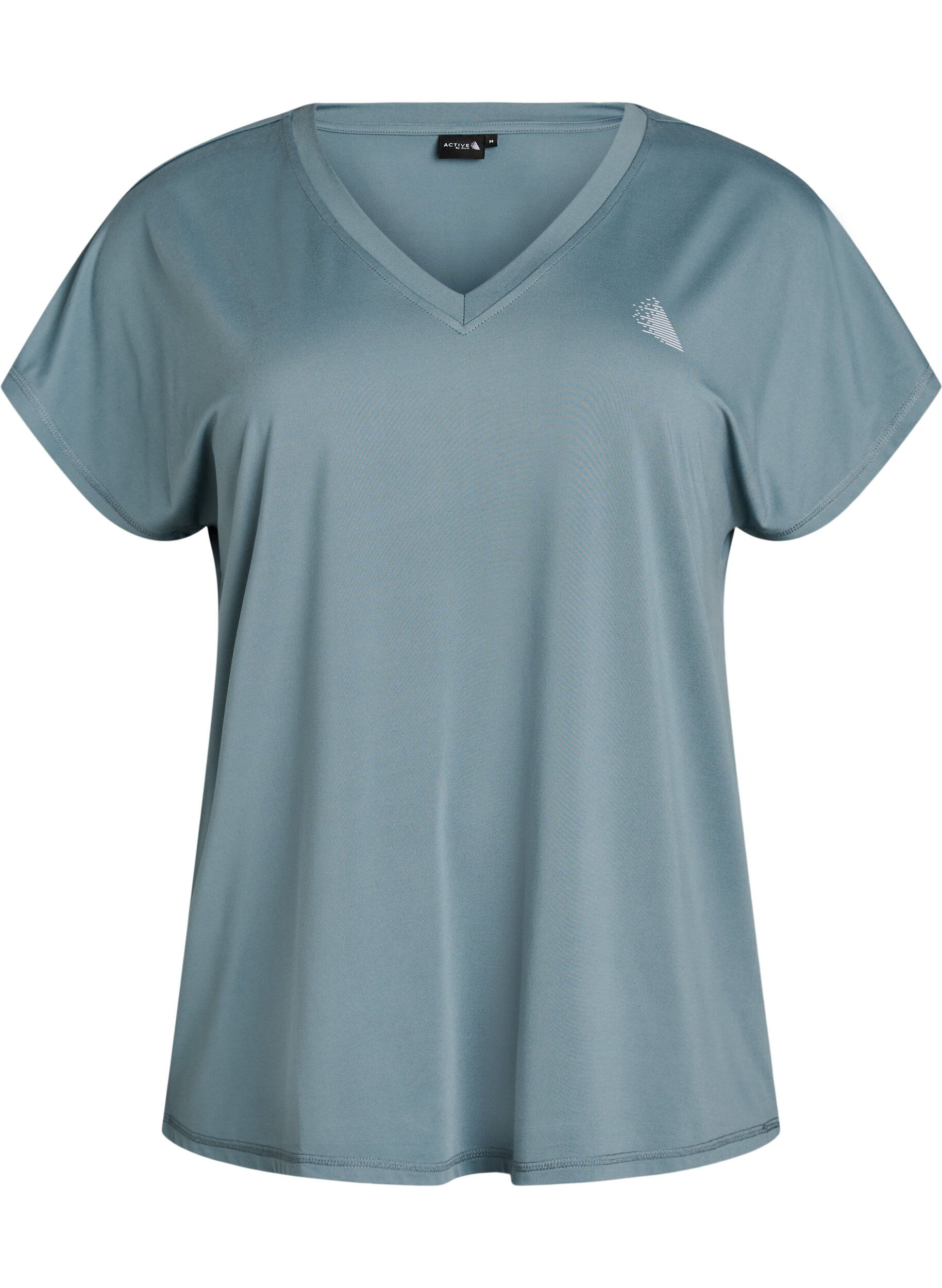 ZizziLosvallend trainings-T-shirt met V-hals, Grijs, Packshot image number 0