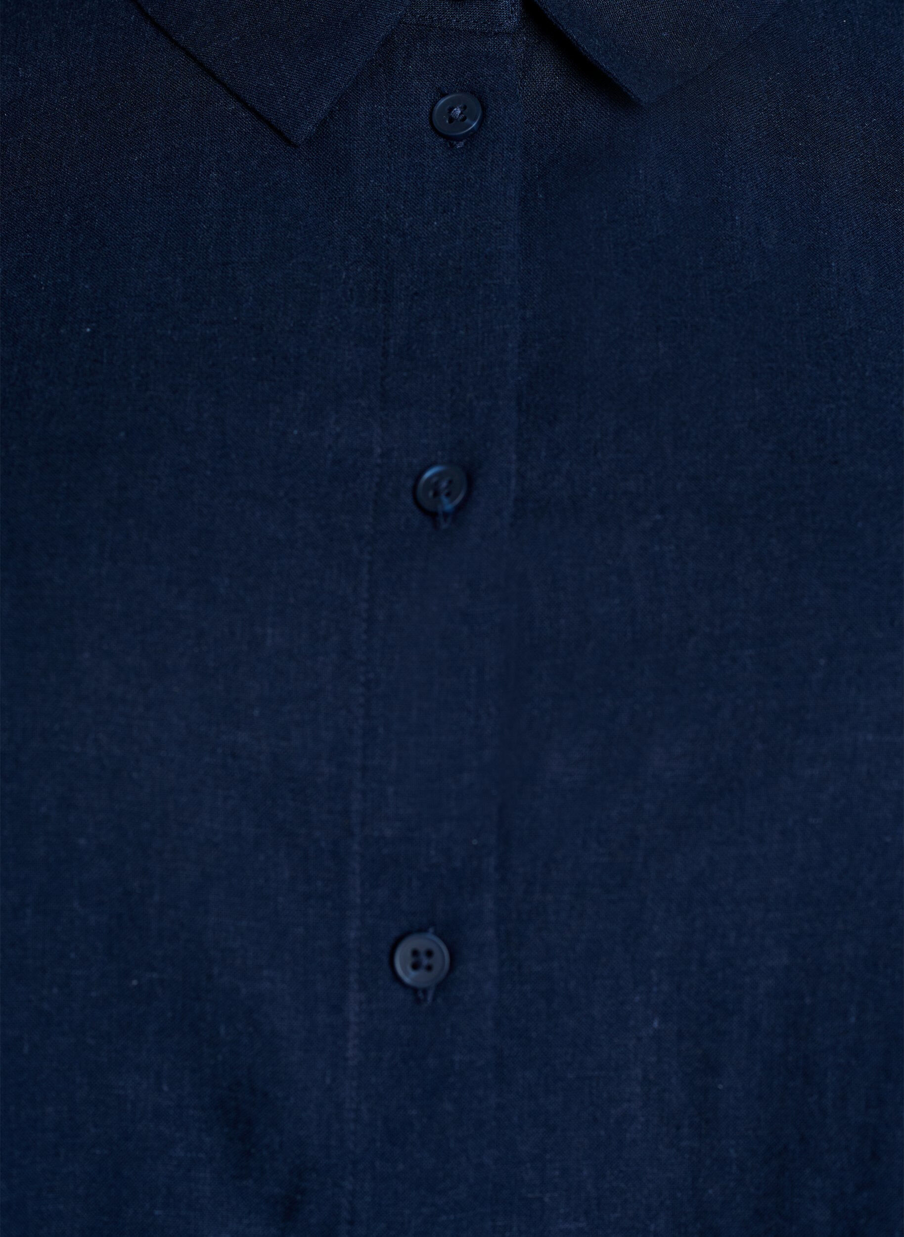 Zizzi Shirt met korte mouwen in linnen en viscose, Blauw, Packshot image number 2