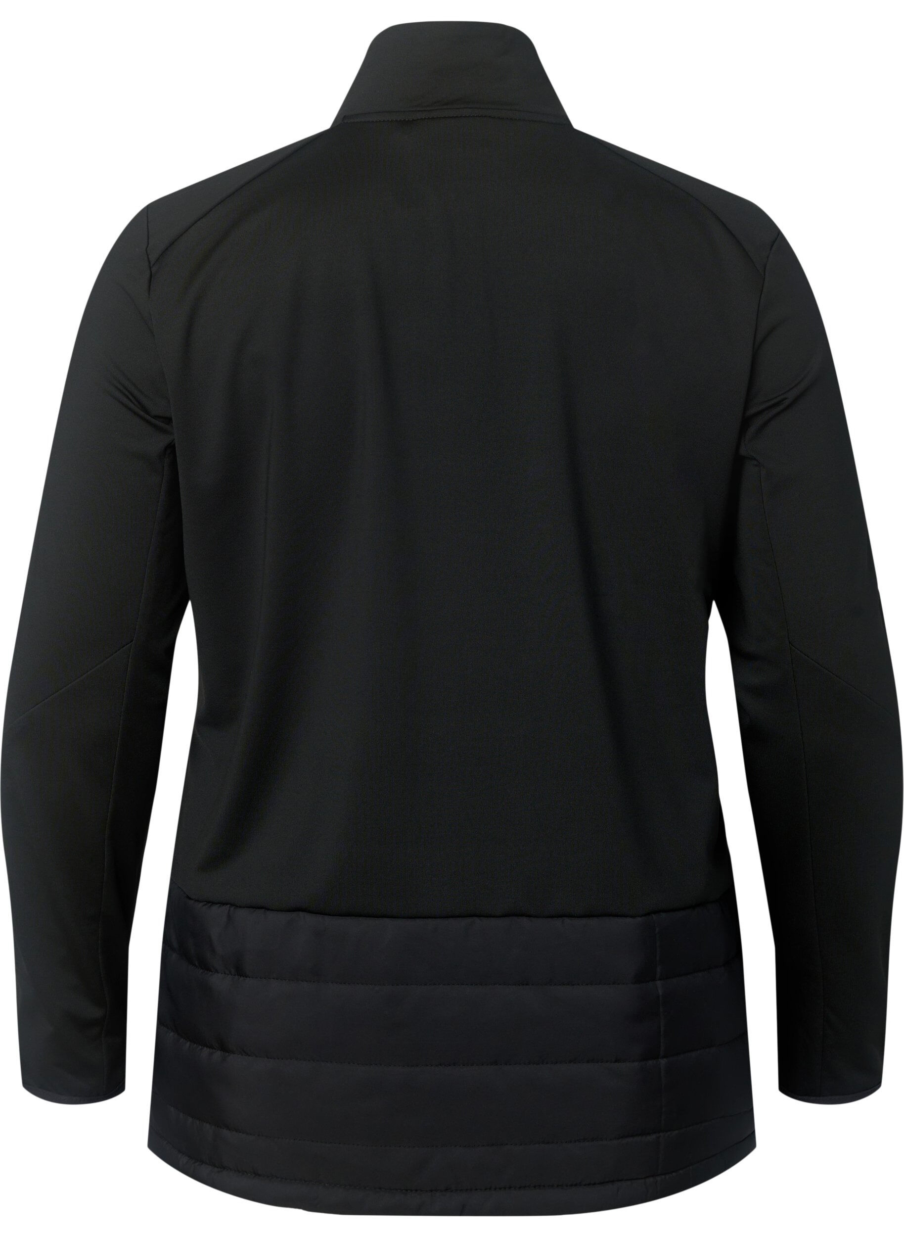 Zizzi Sportief vest met quilt en rits, Black, Packshot image number 1
