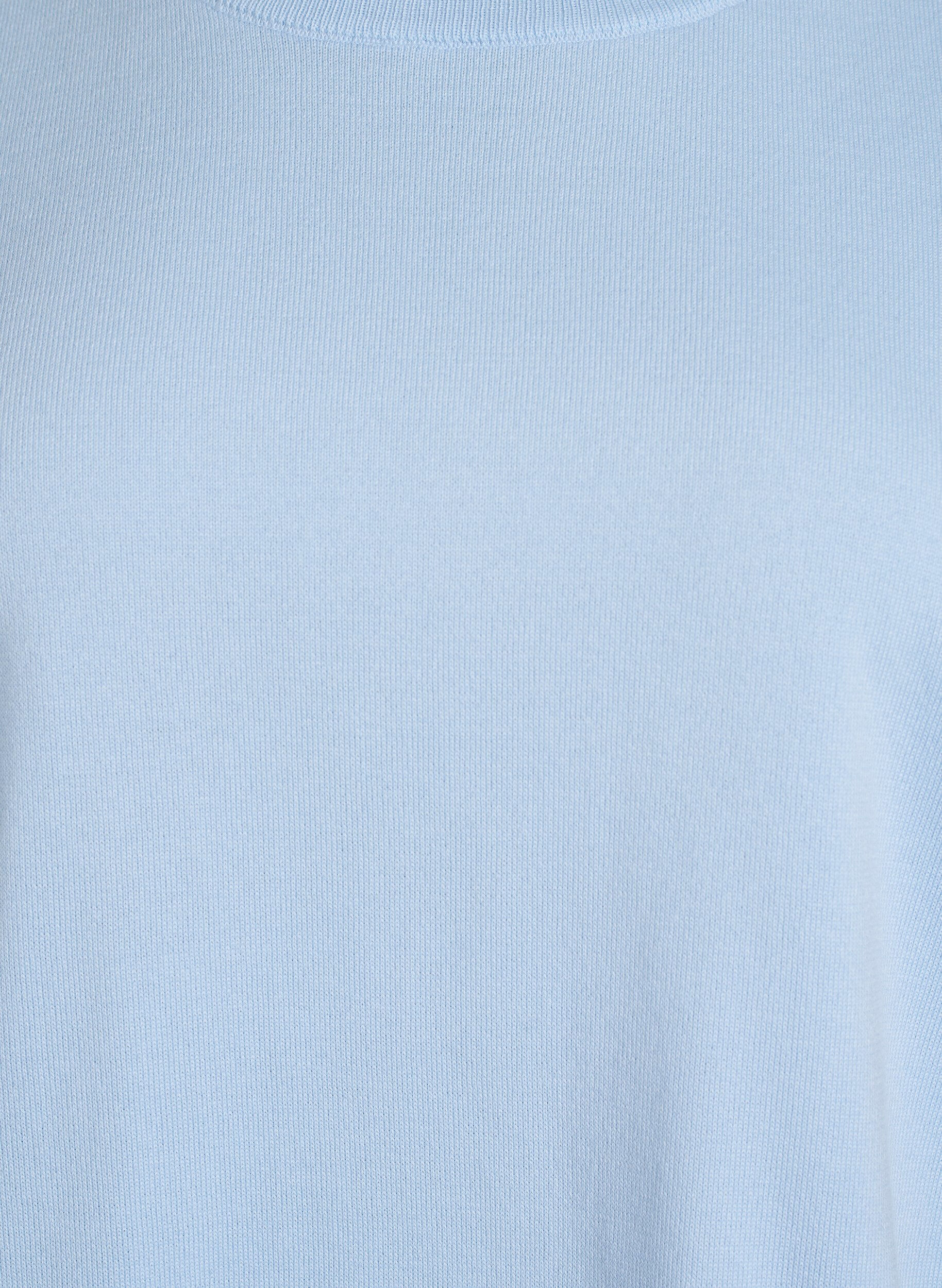 Zizzi Fijngebreide blouse met korte mouwen, Blauw, Packshot image number 2