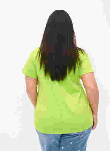Katoenen t-shirt met opdruk, Lime Green w. Bella, Model image number 1