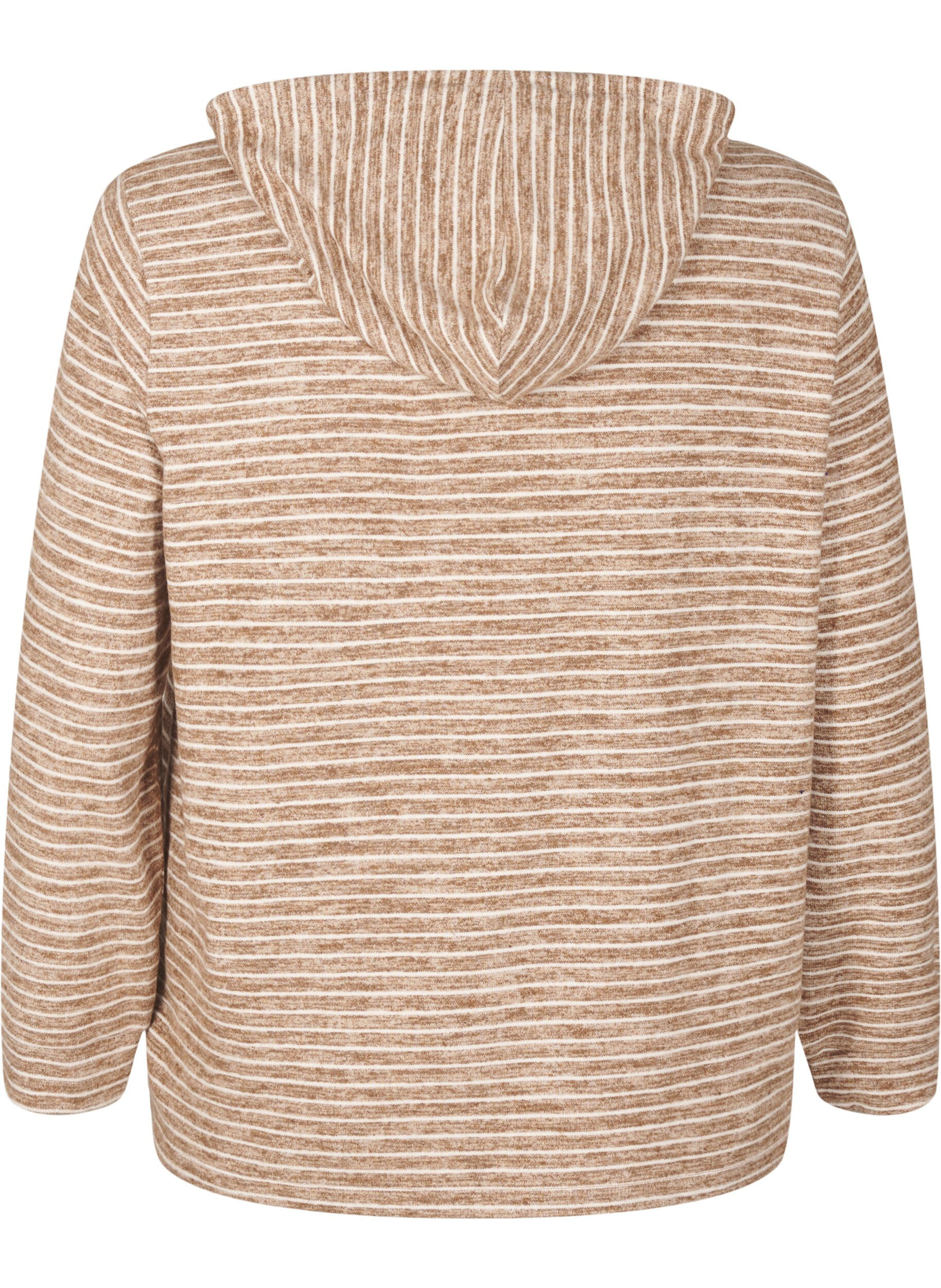 Zizzi Losse hoodie, Fondue Fudge, Packshot image number 1