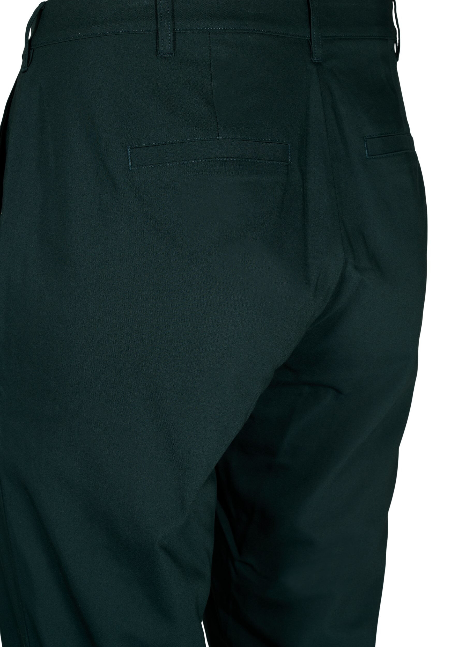 Zizzi Broek met hoge taille en rechte pijpen, Groen, Packshot image number 3