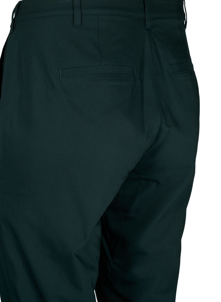 Broek met hoge taille en rechte pijpen, Groen, Packshot image number 3