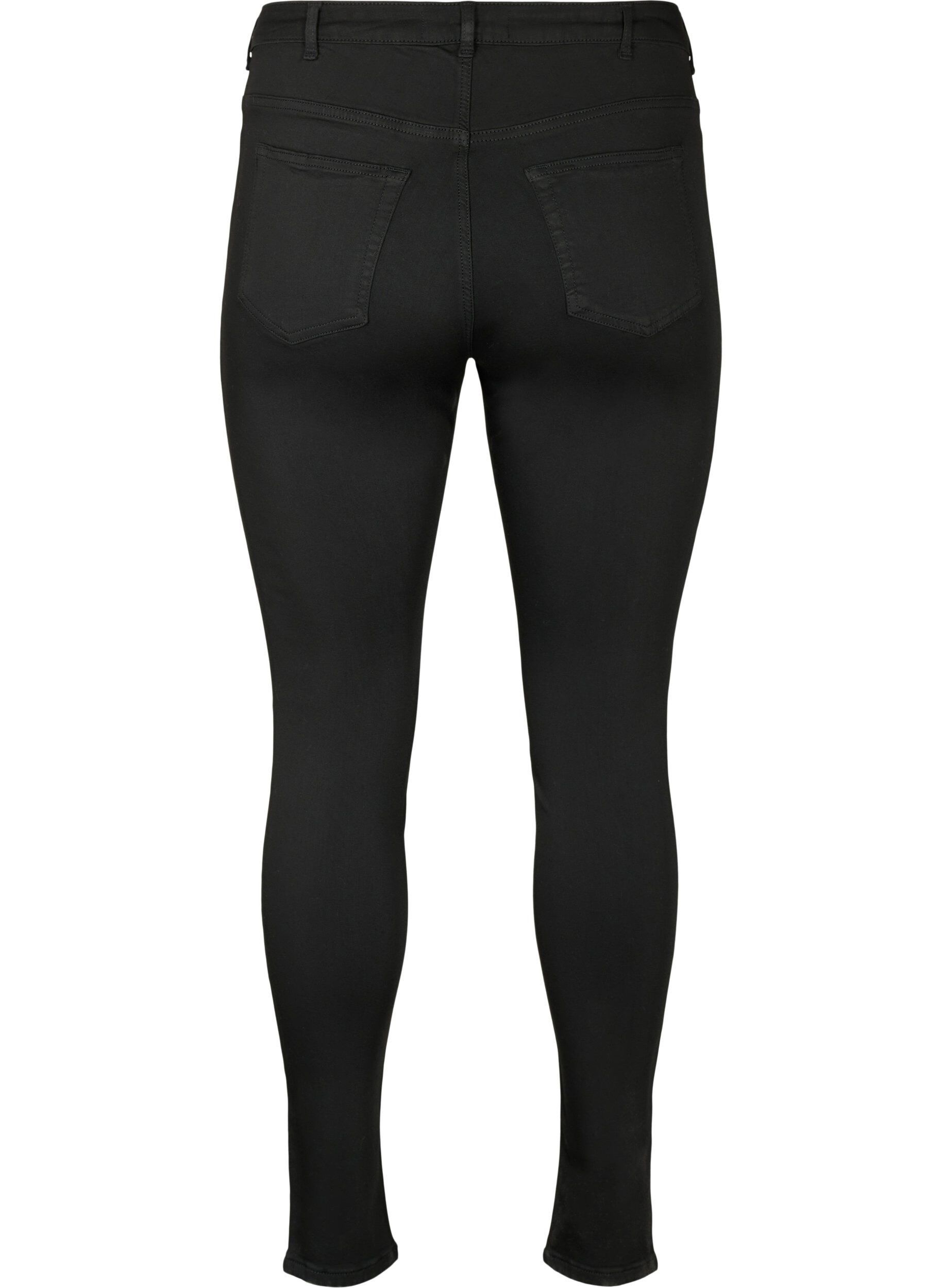 Zizzi Stay black Amy jeans met hoge taille, Zwart, Packshot image number 1