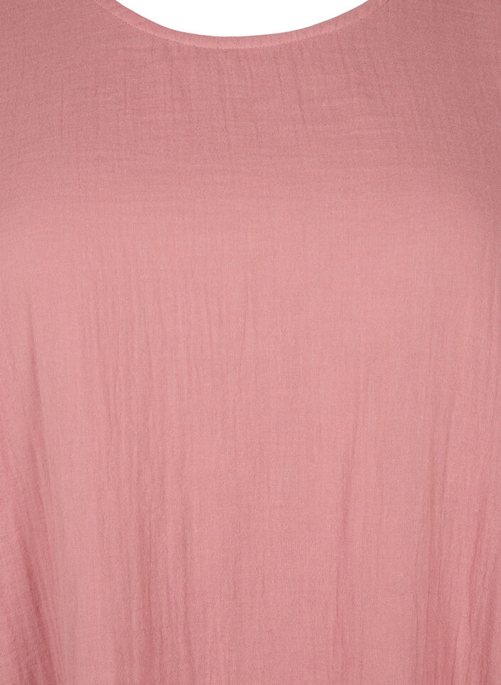 Katoenen jurk met korte mouwen en a-lijn snit, Old Rose, Packshot image number 2