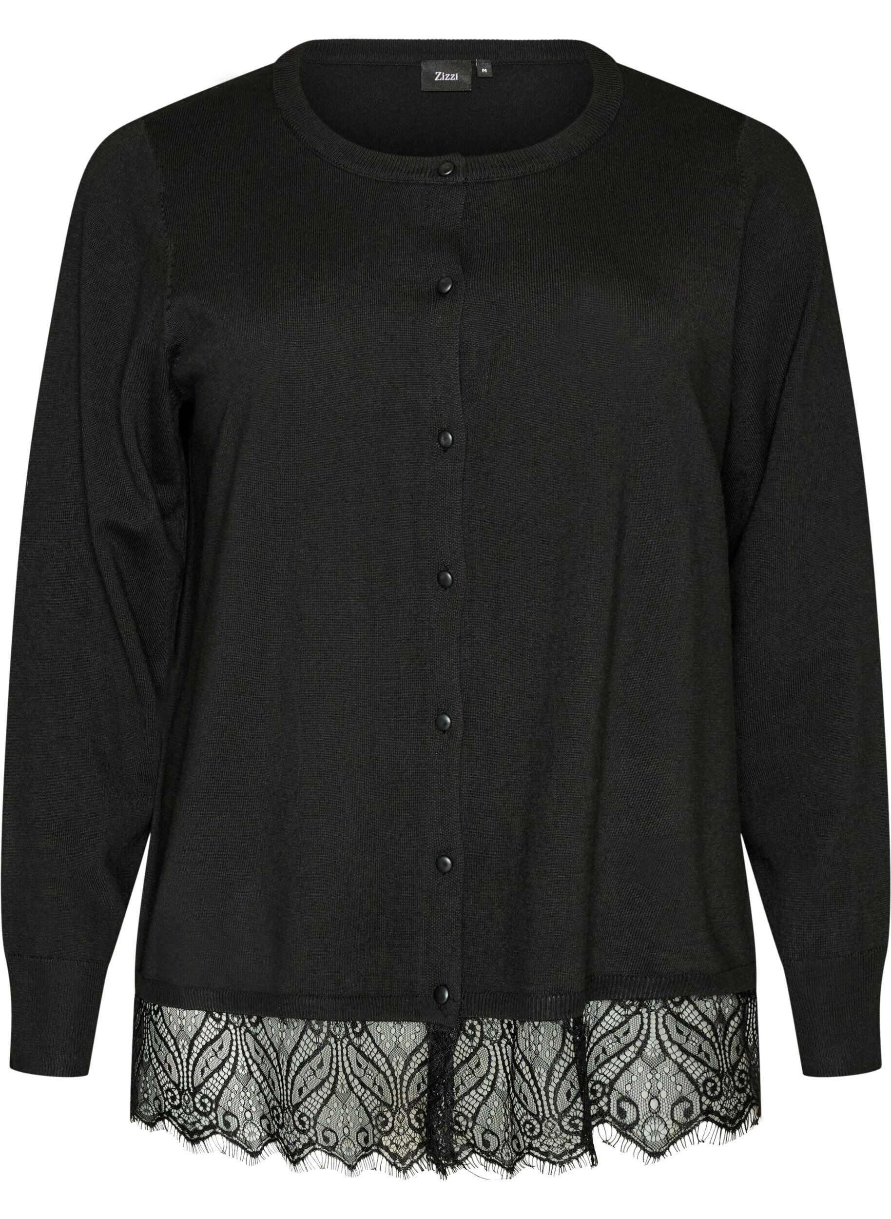 Cardigan met brede kanten zoom