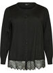 Cardigan met brede kanten zoom, Zwart, Packshot image number 0