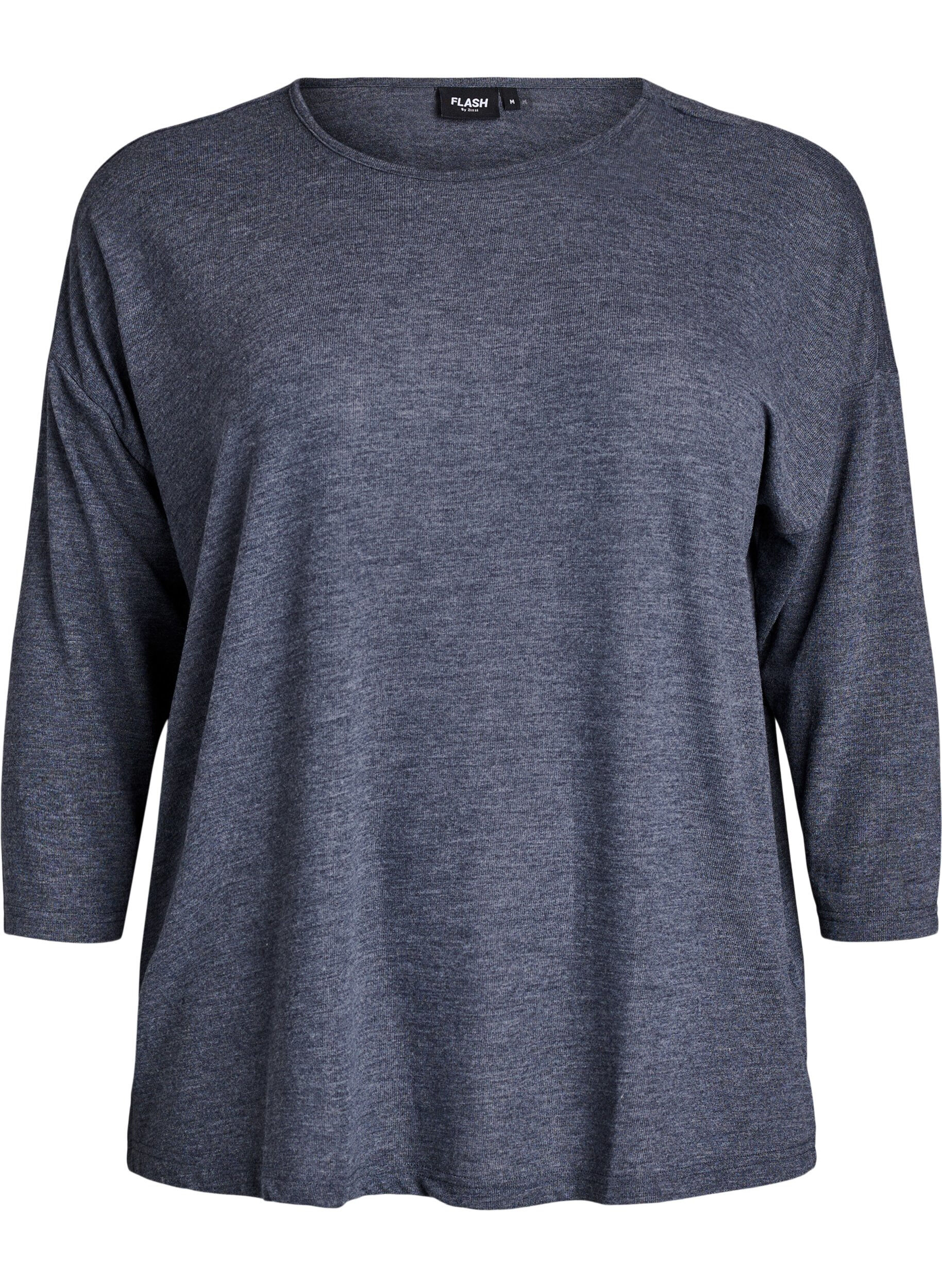 ZizziJersey blouse met 3/4 mouwen, Grijs, Packshot image number 0