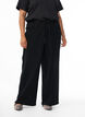 Losse pasvorm jeans met een elastische tailleband en een trekkoord, Zwart, Model image number 2